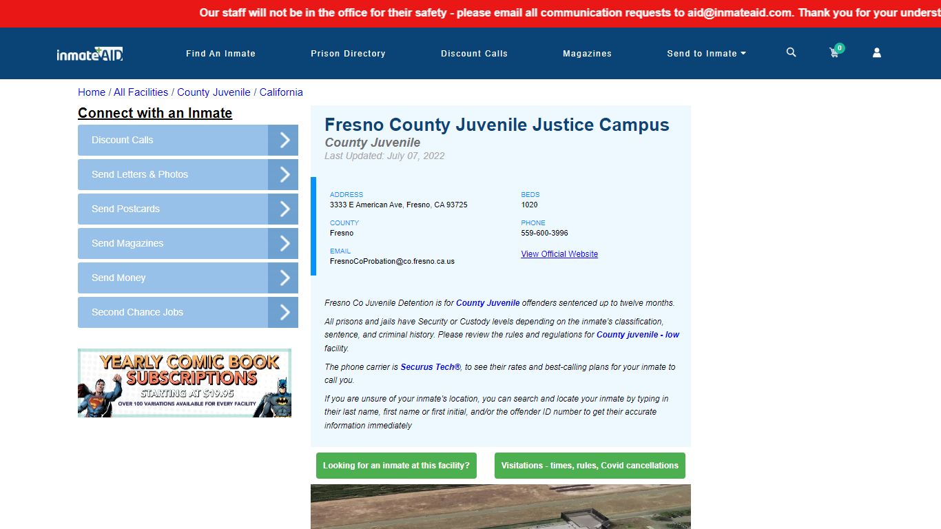 Fresno County Juvenile Justice Campus & Inmate Search ...