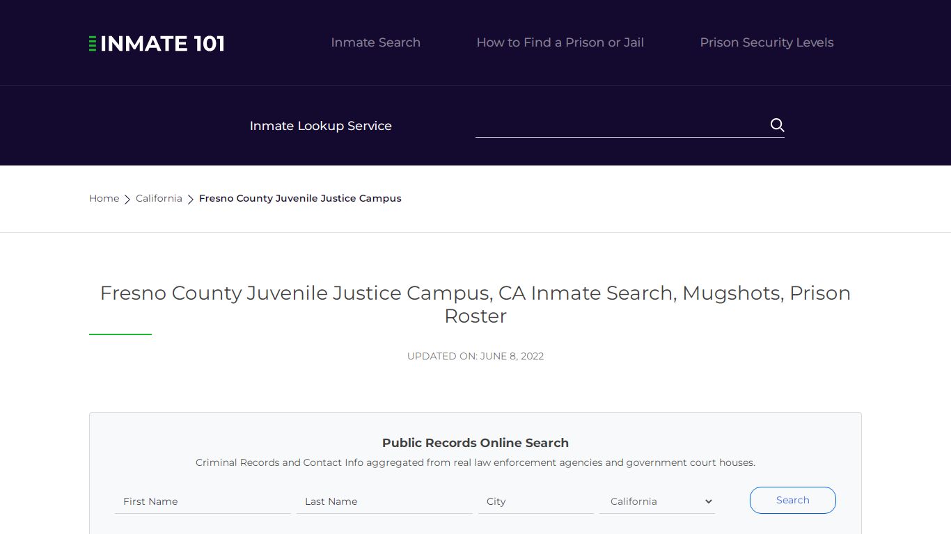 Fresno County Juvenile Justice Campus, CA Inmate Search ...