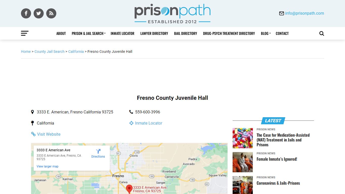 Fresno County Juvenile Hall - Prison Inmate Search ...